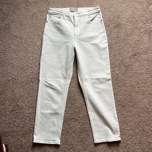 Everlane High Waisted Straight Ankle Jeans in White Size‎ 29”